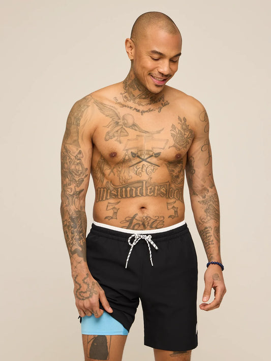 The Capes 7" (Classic Lined Swim Trunk) - blue liner