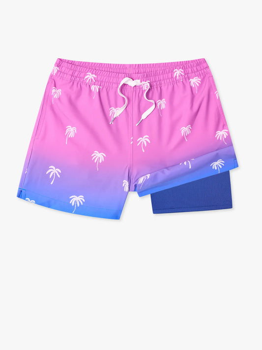 The Polka-Palms (Boys Lined Swim Trunk)