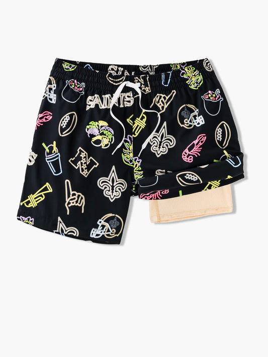 The Neon Saints 5.5" (NFL Classic Lined Swim Trunks)