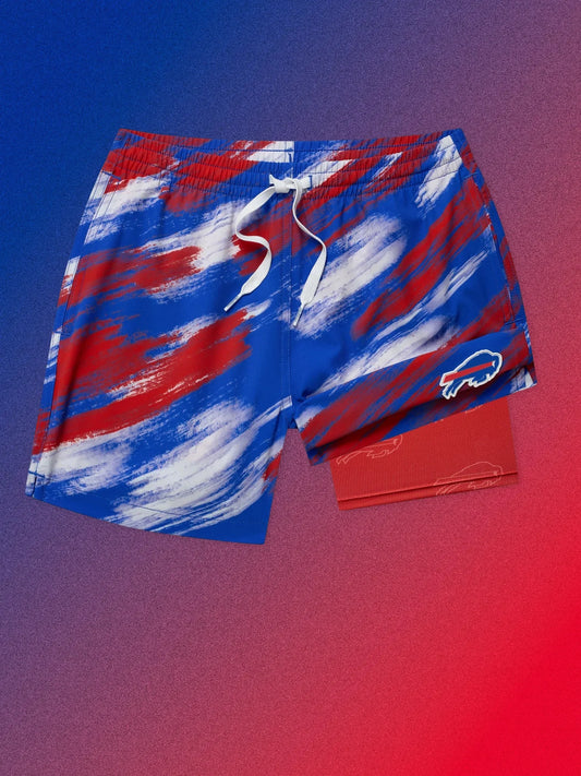 The Color Blitz Bills (Boys Lined Swim Trunk)