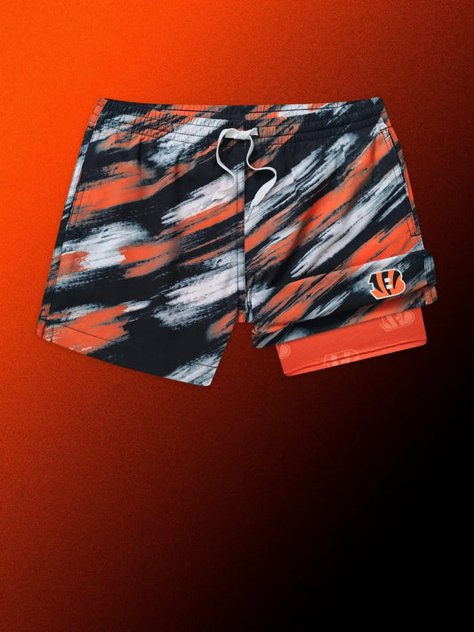 The Color Blitz Bengals (Boys Lined Swim Trunk)