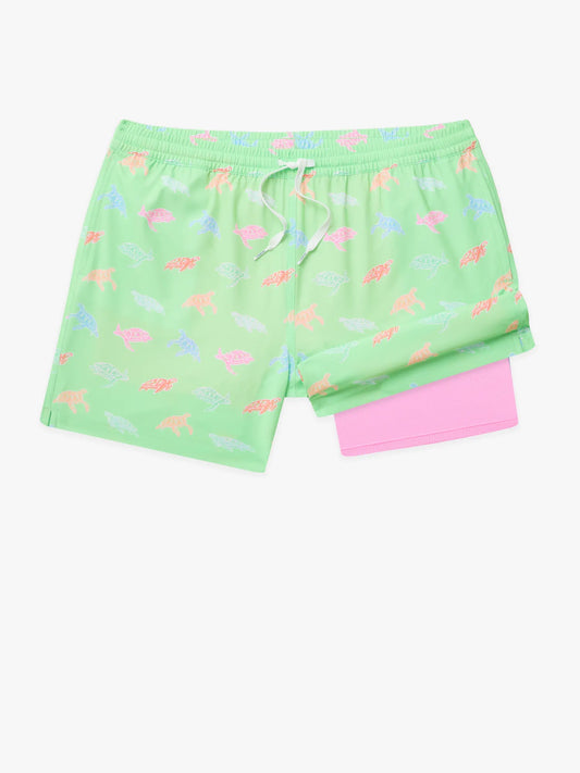 The Turtally Awesomes (Boys Lined Swim Trunk)- Green