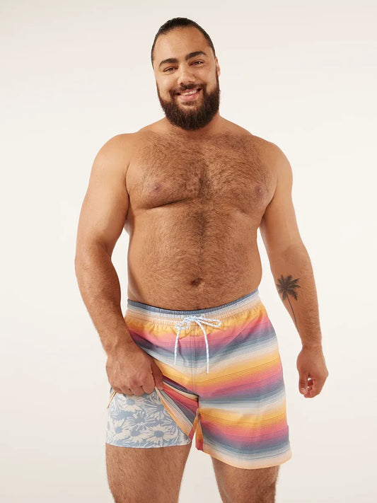The Malibu Sunsets 5.5" (Faded Classic Lined Swim Trunk)