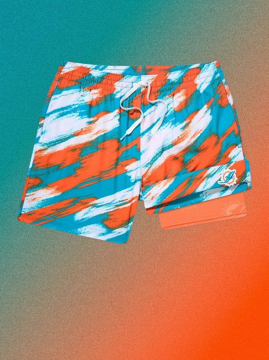 The Color Blitz Dolphins 5.5" (Classic Lined Swim Trunk)