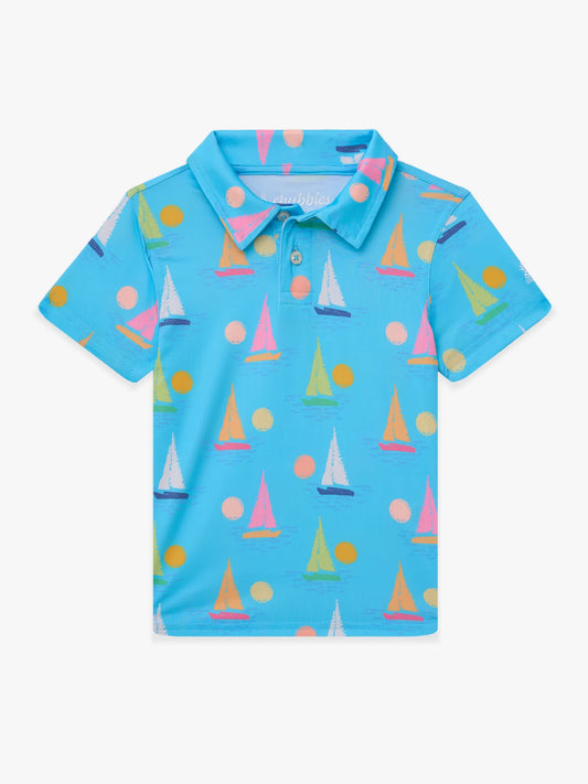 The Lil Come Sail Away (Toddler Performance Polo)- Light Blue