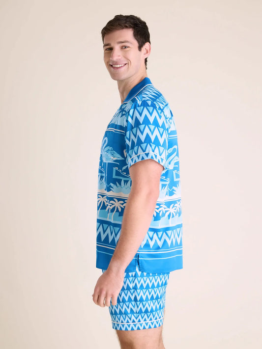 The Fly-Mingo- Blue (Satin Sleep Shirt)