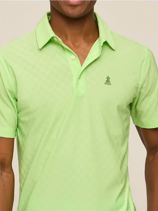 The Pistachio Glow (Textured Performance Polo)
