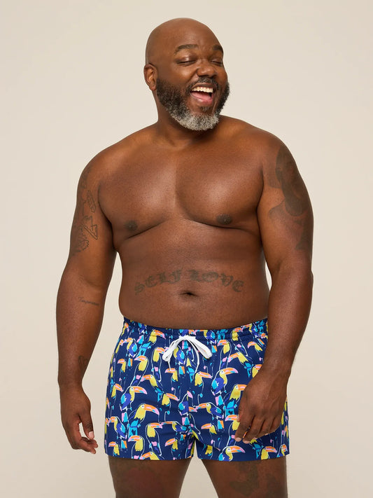 The Toucan Play At That Games 2" (Classic Lined Swim Trunk)