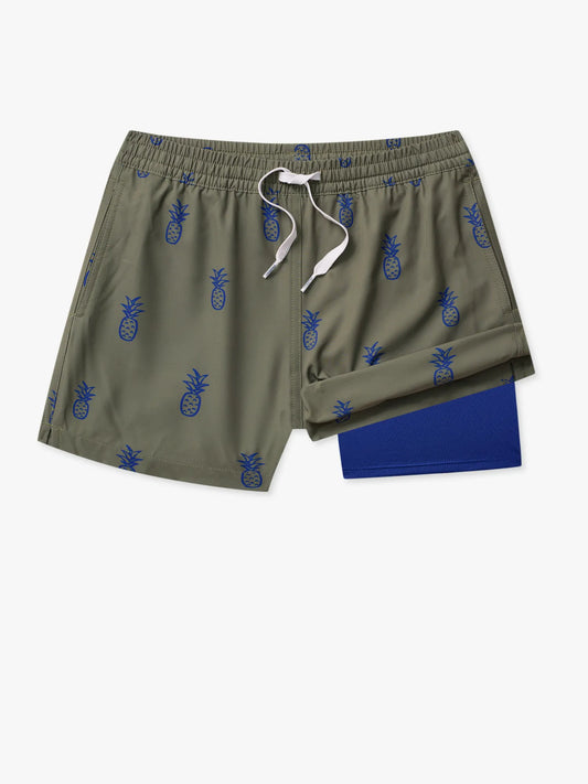 The Nightfruits (Boys Lined Swim Trunk)- Olive