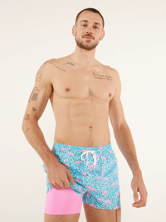 The Domingos Are For Flamingos 4" (Lined Classic Swim Trunk)