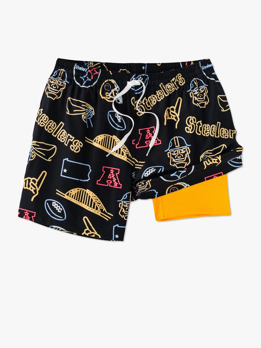 The Neon Steelers 5.5" (NFL Classic Lined Swim Trunks)