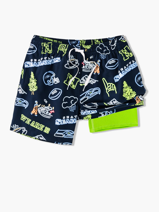 The Neon Seahawks 5.5" (NFL Classic Lined Swim Trunks)