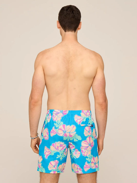 The Great Grand Poppy 7" (Classic Lined Swim Trunk)- Blue