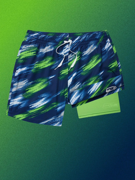 The Color Blitz Seahawks 5.5" (Classic Lined Swim Trunk)