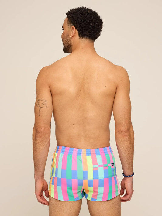 The Technicolor Stitches 2" (Classic Lined Swim Trunk)