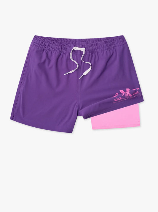The Squatch Sightings (Boys Lined Swim Trunk)- Purple