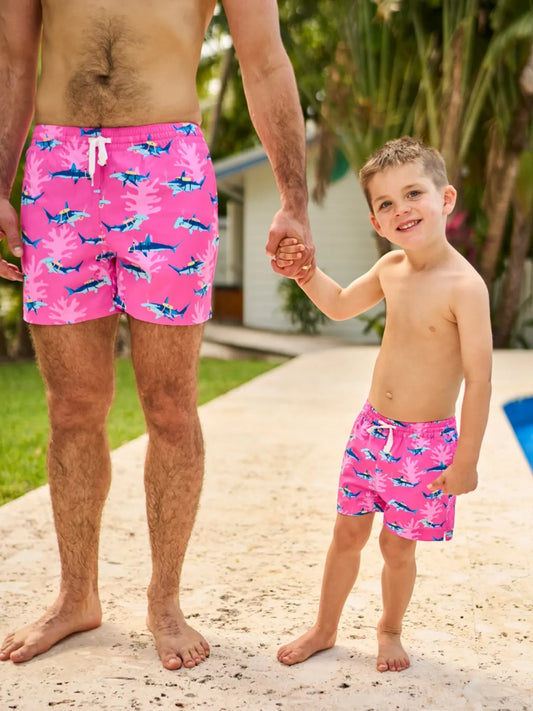 The Lil Great Pink Shark (Toddler Swim Trunk)