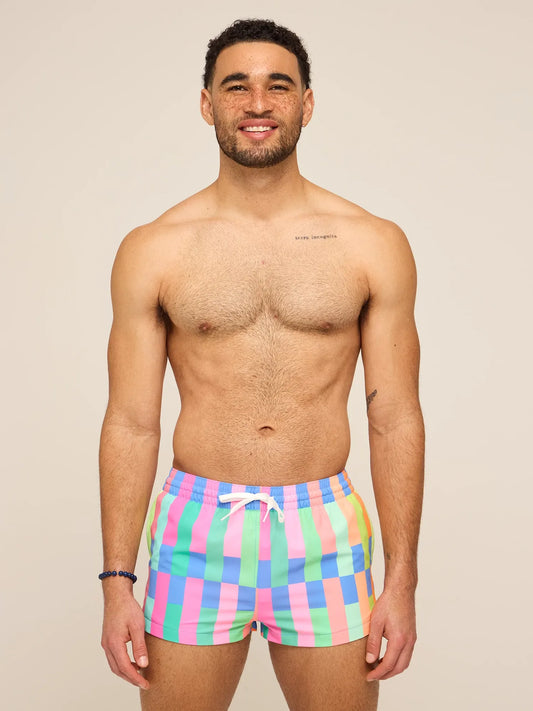 The Technicolor Stitches 2" (Classic Lined Swim Trunk)