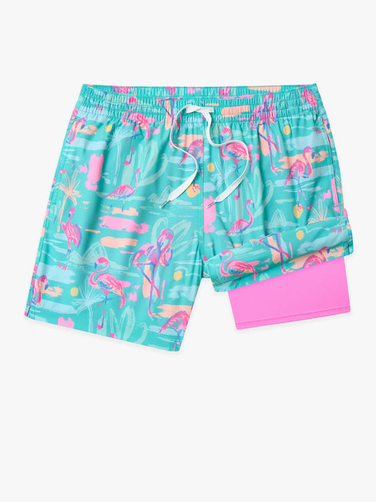 The Single & Ready To Flamingle 5.5"(Classic Lined Swim Trunk)