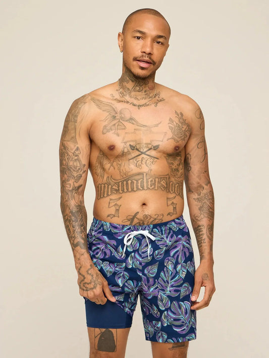 The Variegateds 7" (Classic Lined Swim Trunk)- Purple