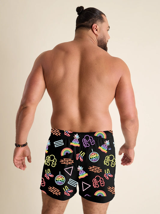 The Neon Pride 4" (Classic Lined Swim Trunks)