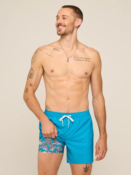 The It's Been a Hoots 5.5" (Classic Lined Swim Trunk)- Blue