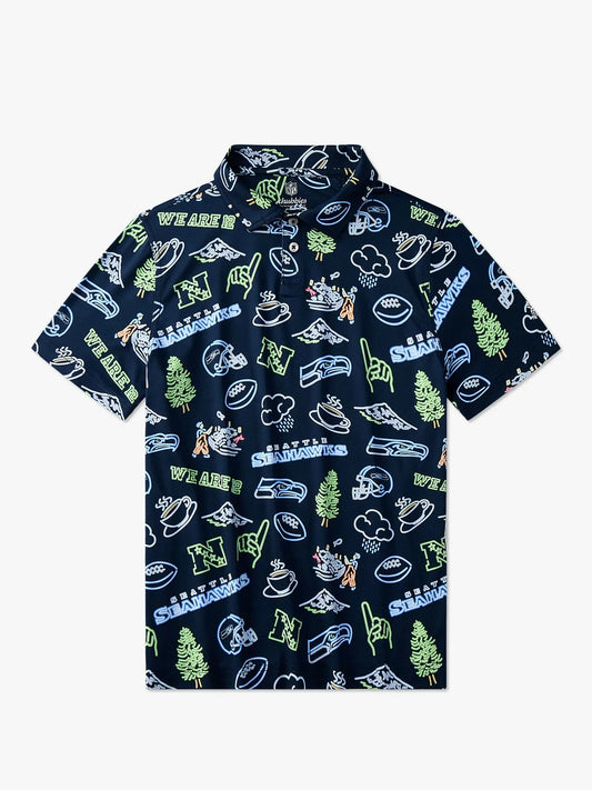 The Neon Seahawks (NFL Boys Performance Polo)