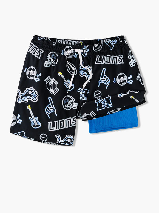 The Neon Lions 5.5" (NFL Classic Lined Swim Trunks)