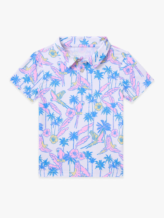 The Lil Flock Party (Toddler Performance Polo)- White