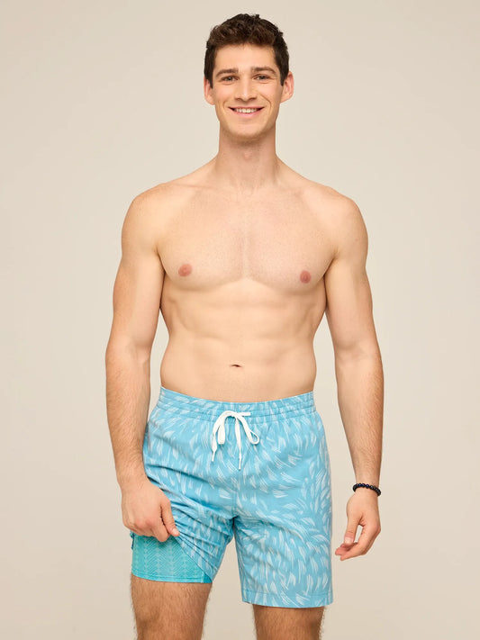 The Turquoise Tides 7" (Classic Lined Swim Trunk)