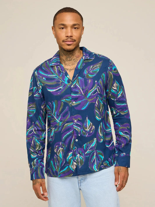 The Variegated (LS Rayon Sunday Shirt)- Purple