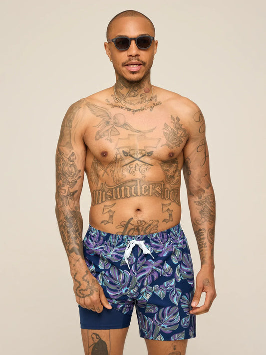 The Variegateds 5.5" (Classic Lined Swim Trunk)- Purple