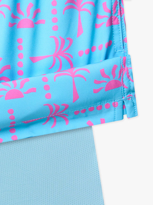 The Pacific Grids (Boys Lined Swim Trunk)