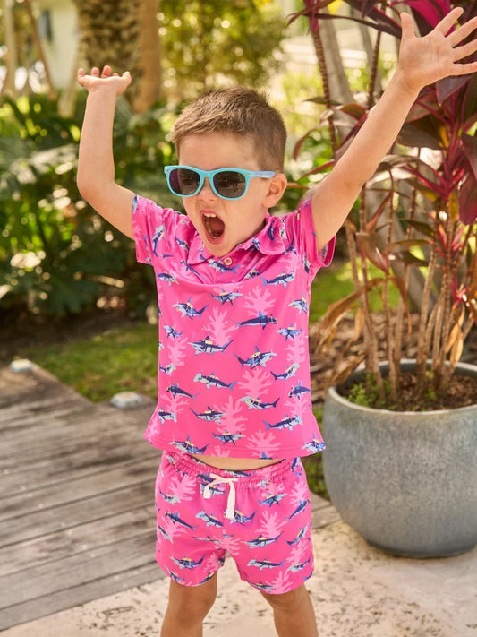 The Great Pink Shark (Boys Performance Polo)