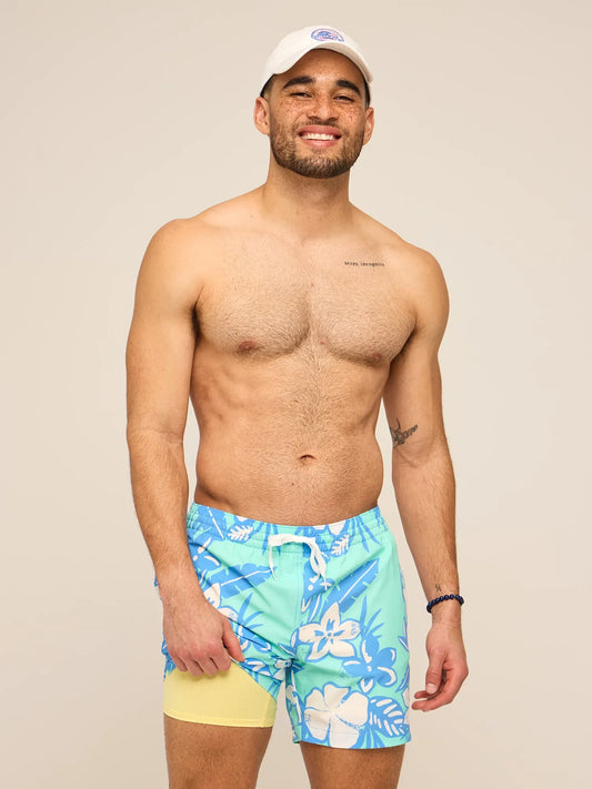 The Baja Breezies 5.5" (Classic Lined Swim Trunks)- Green