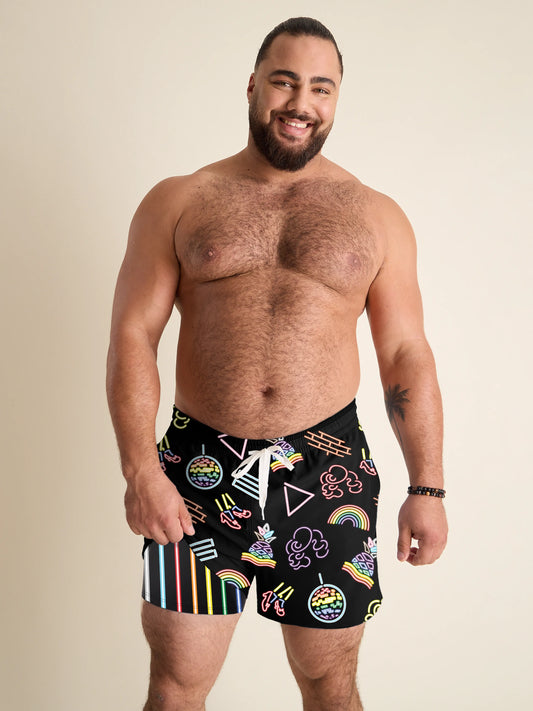 The Neon Pride 4" (Classic Lined Swim Trunks)