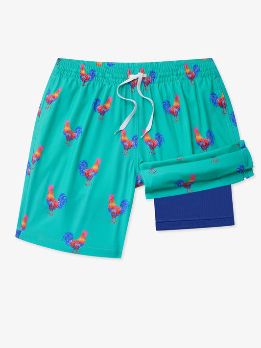 The Cockadoodle Doozies 7" (Classic Lined Swim Trunk)- Teal