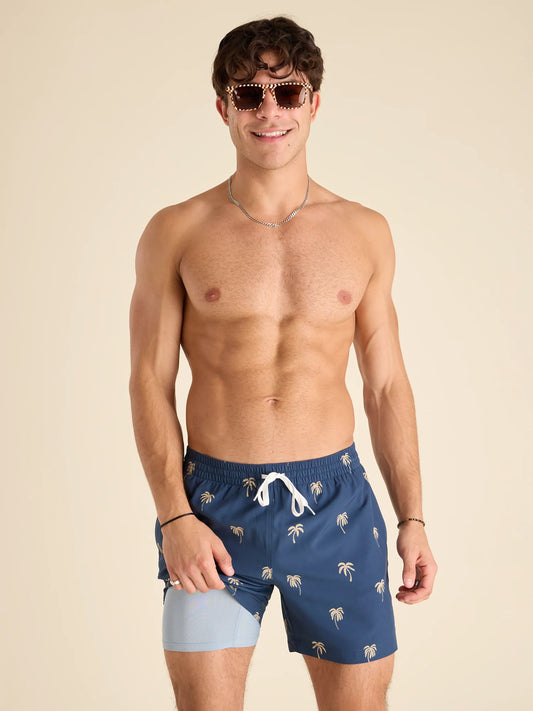 The Midnight Palms 5.5" (Classic Lined Swim Trunk)