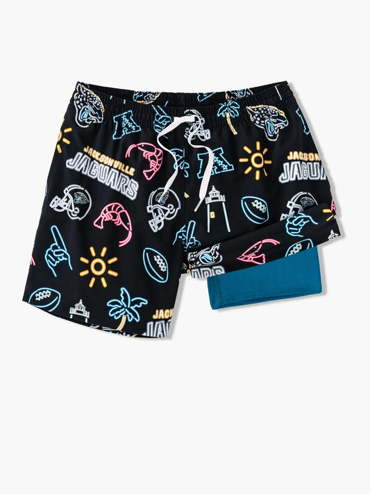 The Neon Jaguars 5.5" (NFL Classic Lined Swim Trunks)