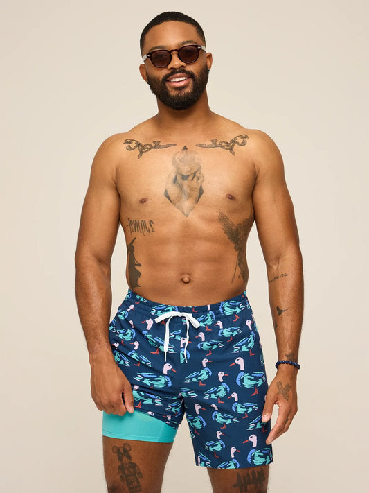 The Mallards are The Moments 7" (Classic Lined Swim Trunk)- Green