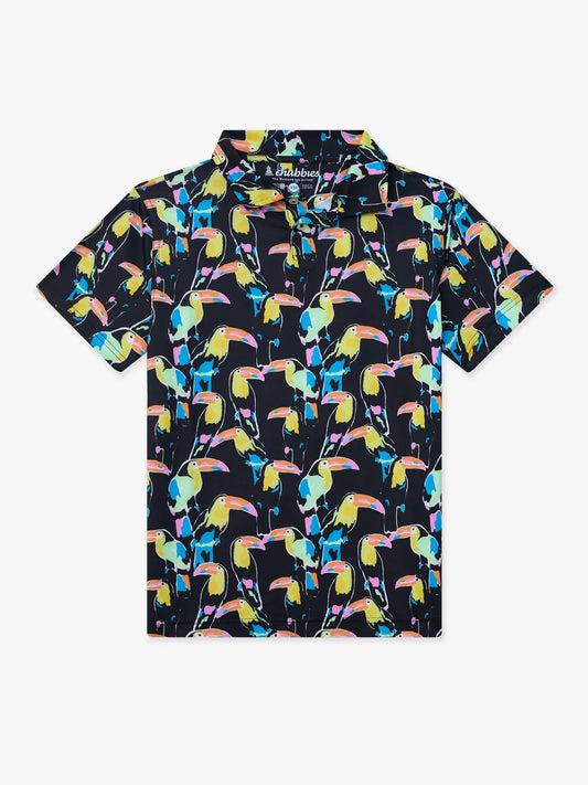 The Toucan Play At That Game (Boys Performance Polo)- Black