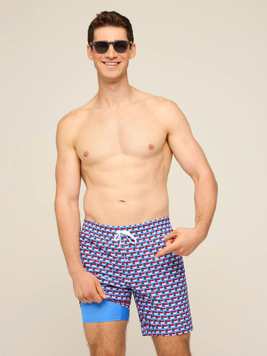 The Blue Ridge Bliss 7" (Classic Lined Swim Trunk)