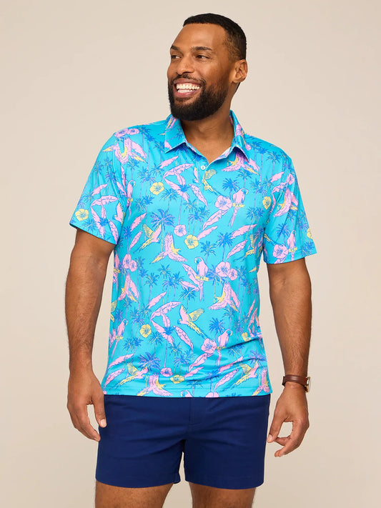 The Flock Party (Performance Polo)- Turquoise