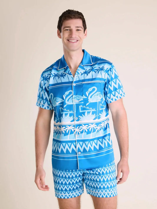 The Fly-Mingo- Blue (Satin Sleep Shirt)