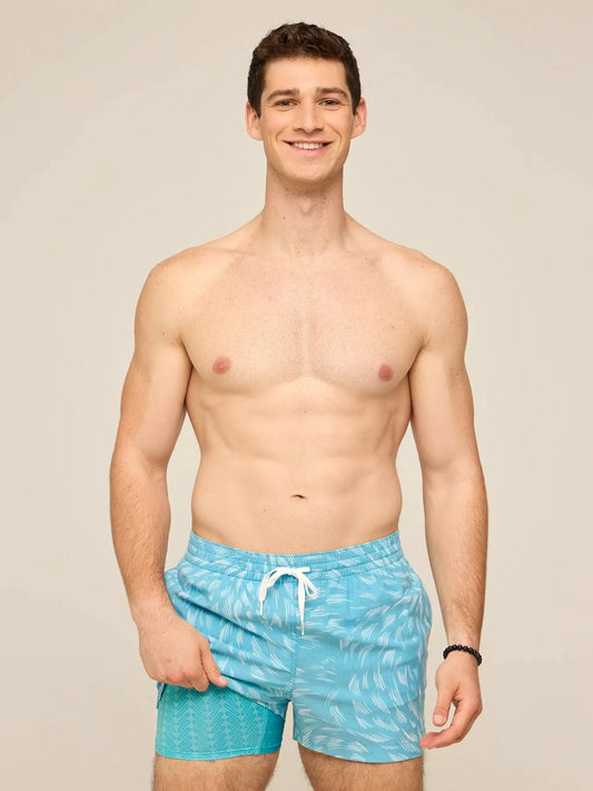 The Turqoiuse Tides 4" (Classic Lined Swim Trunk)