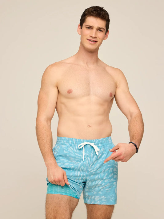 The Turquoise Tides 5.5" (Classic Lined Swim Trunk)