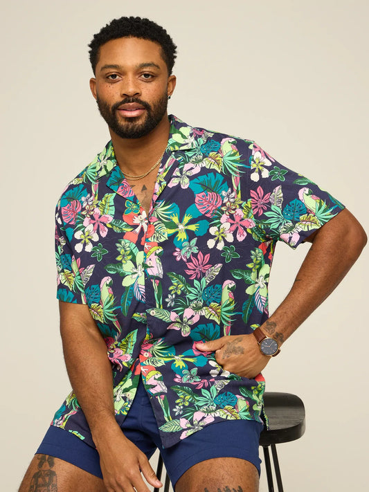 The Canopy (Rayon Sunday Shirt)- Navy