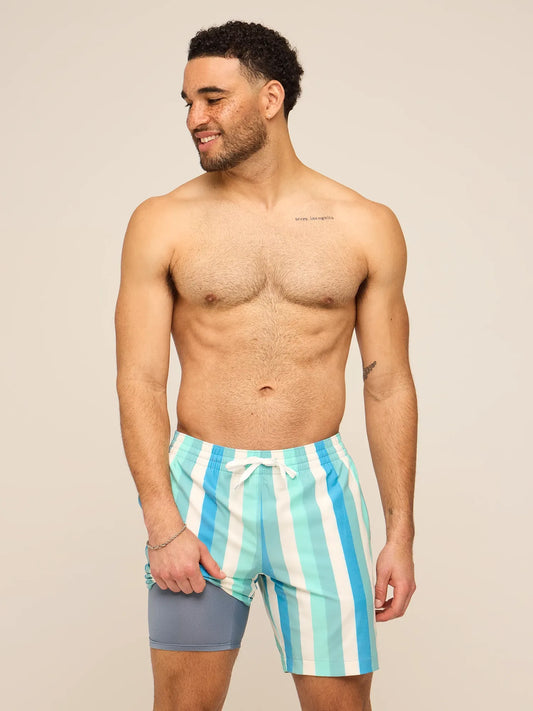 The Eversea Stripes 7" (Classic Lined Swim Trunk)