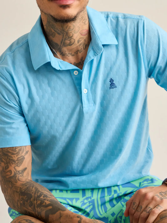 The Afternoon Blue (Textured Performance Polo)