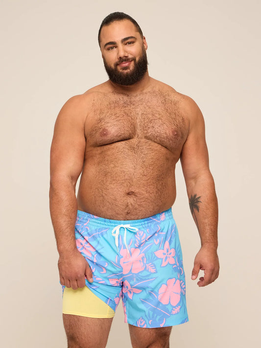 The Baja Breezies 5.5" (Classic Lined Swim Trunks)- Blue